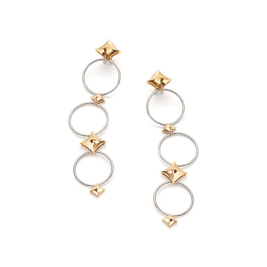 'Solis' earrings with circles and rhombus SOLIS | OR CER/ROML